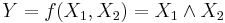 Y = f(X_1, X_2) = X_1 \land X_2