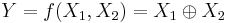 Y = f(X_1, X_2) = X_1 \oplus X_2